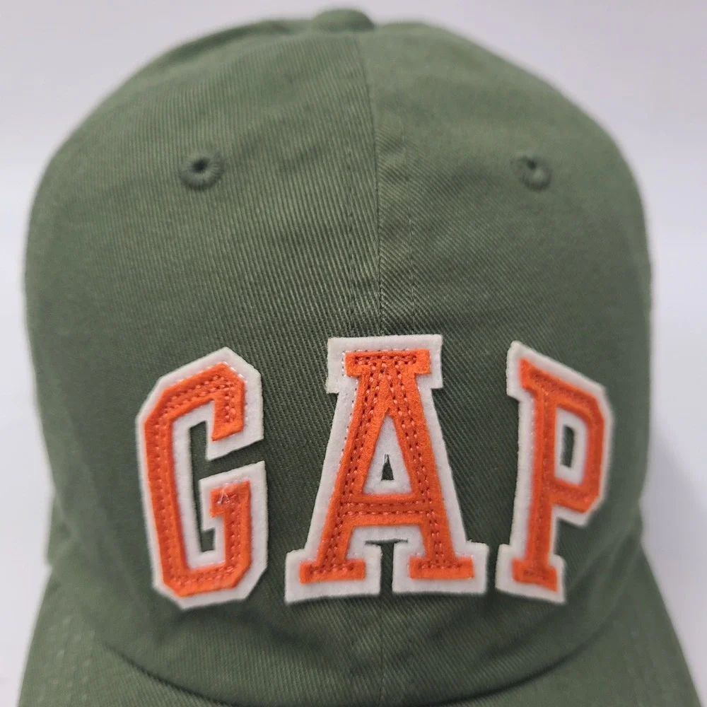 Kids Gap Hat Adjustable S-M Green Orange Logo Baseball Cap Casual Preppy Cotton